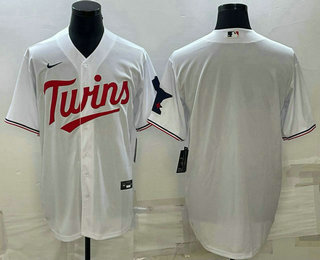 Mens Minnesota Twins Blank White Red Stitched MLB Cool Base Nike Jersey->->MLB Jersey